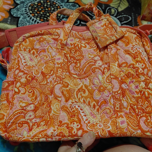 Vera Bradley Orange Paisley Laptop Bag - Picture 2 of 3